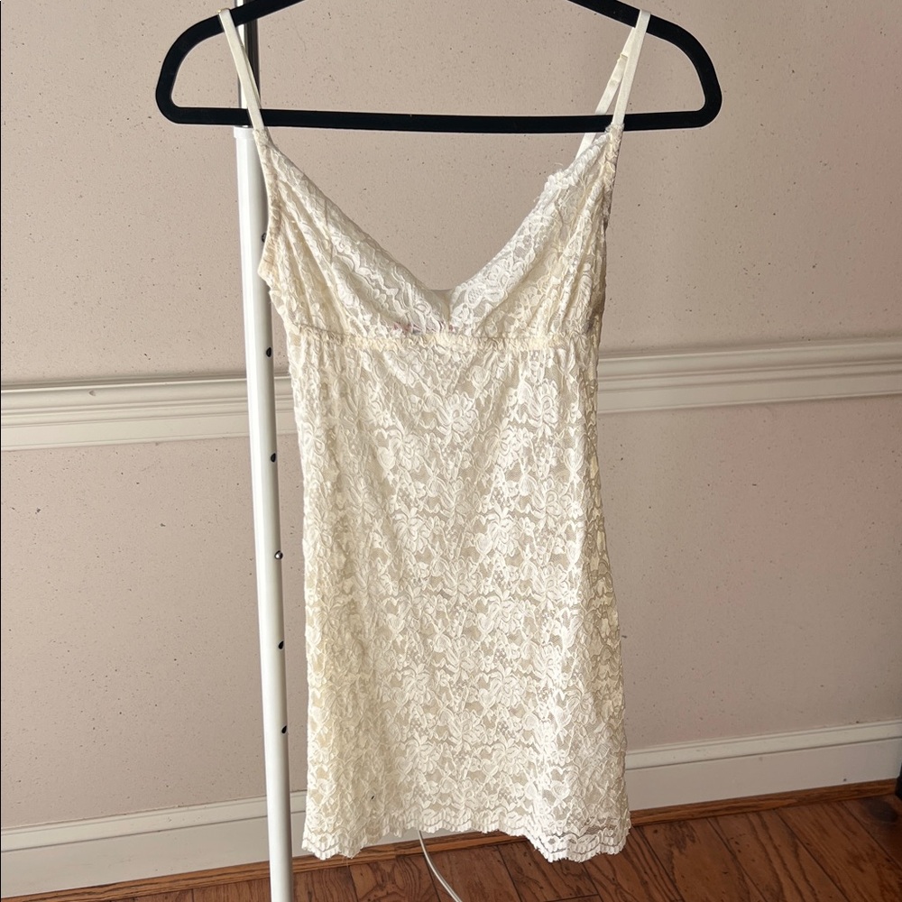 Edikted Ivory Lace Slip Dress